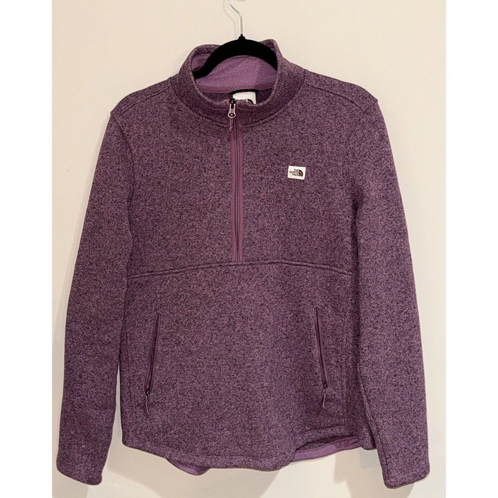 The North Face Crescent Women's L Purple Heather 1/4 Zip Fleece Pullover Sweater